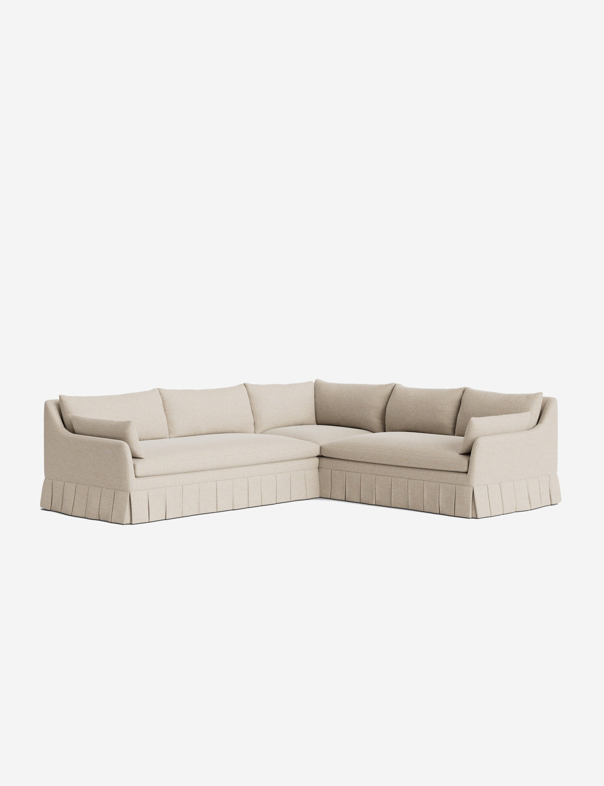 Portola Luxe Depth Pleated Corner Sectional Sofa