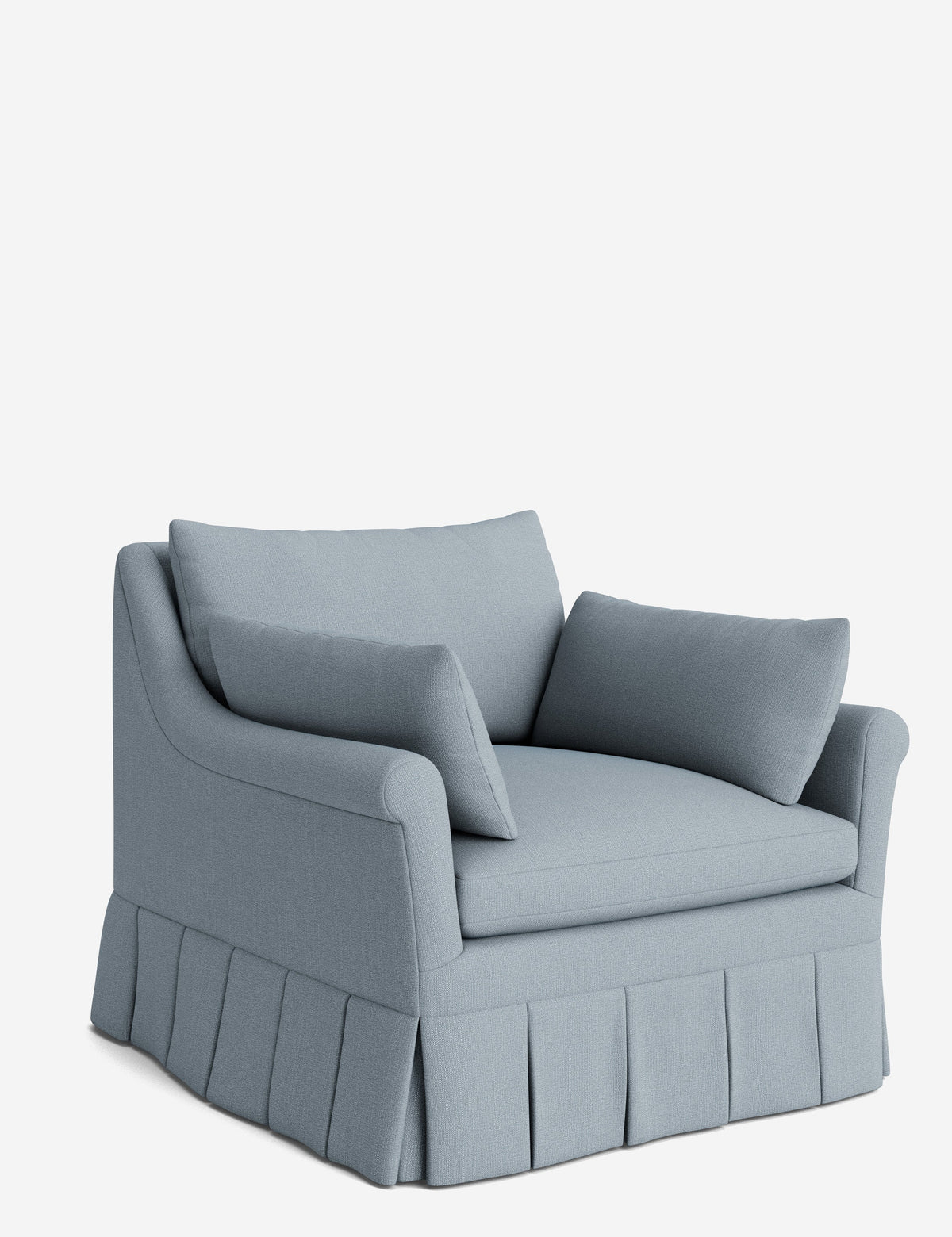 Portola Rolled Arm Luxe Depth Pleated Chair
