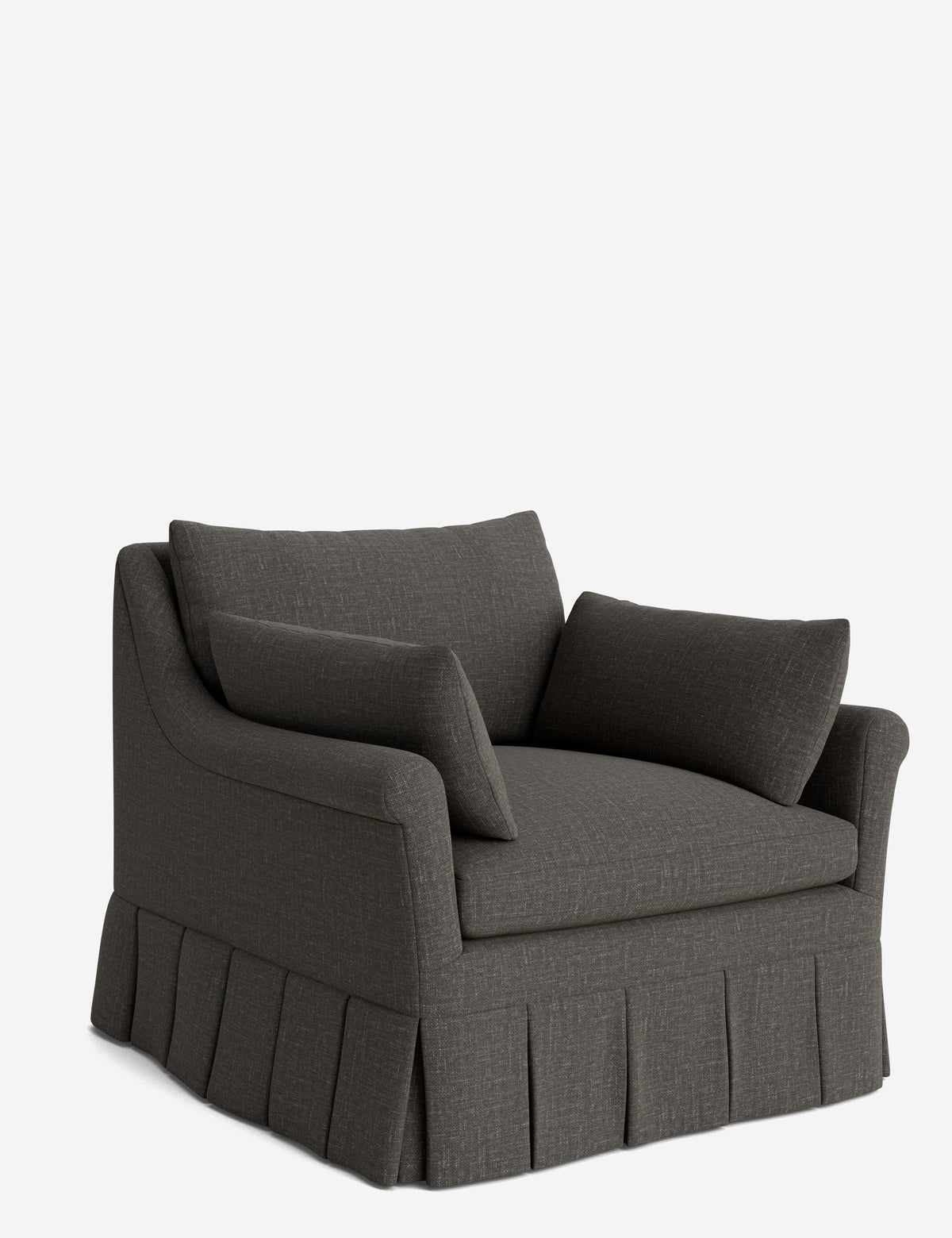Portola Rolled Arm Luxe Depth Pleated Chair