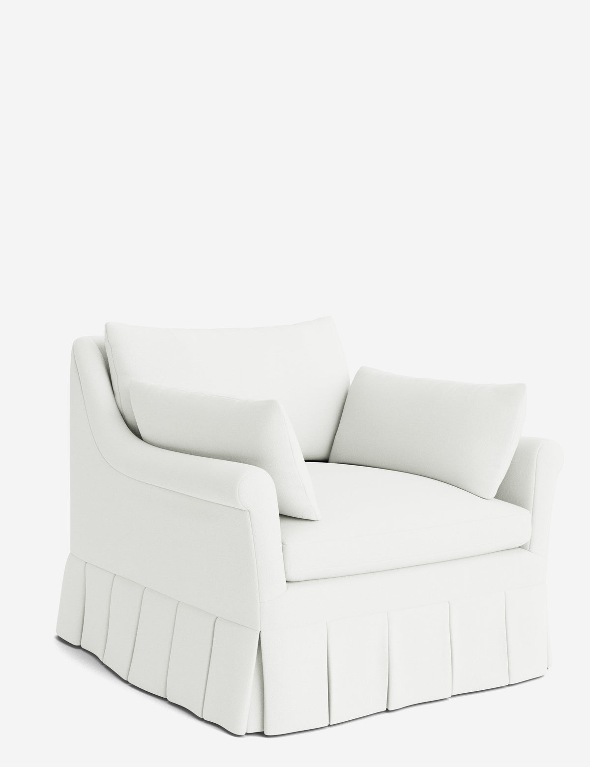 Portola Rolled Arm Luxe Depth Pleated Chair