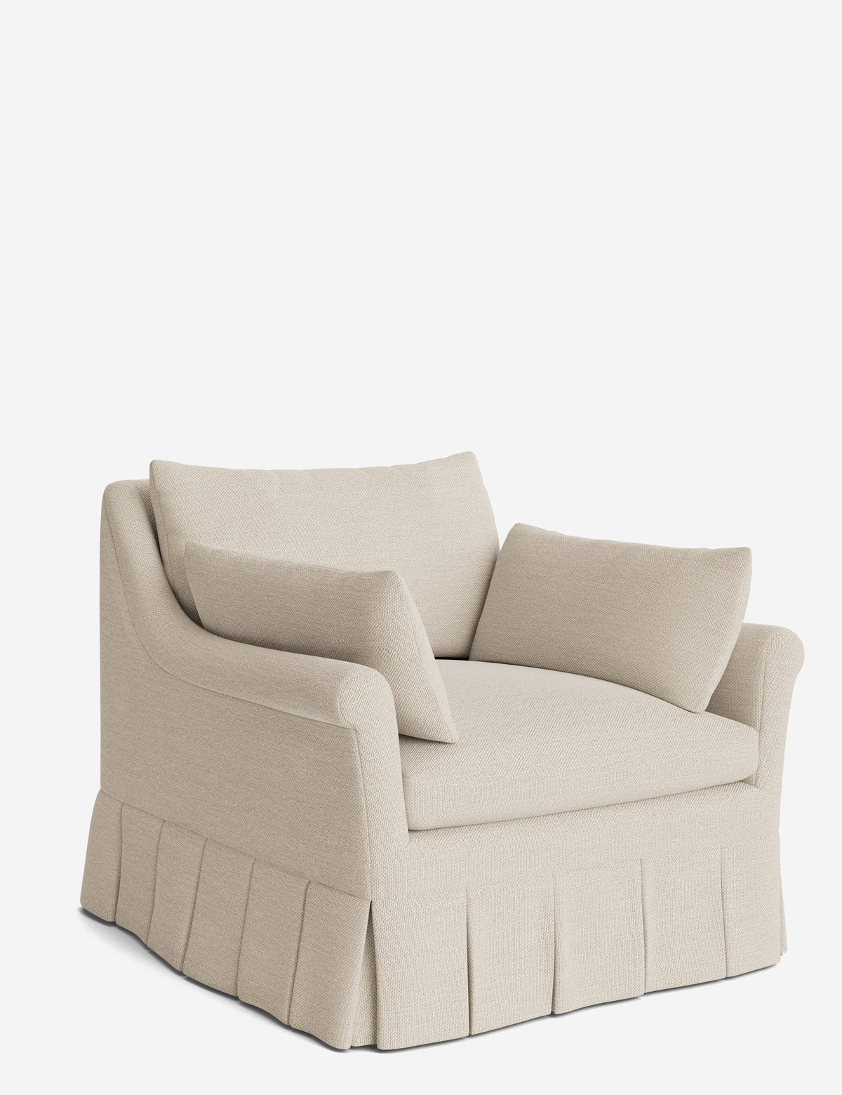 Portola Rolled Arm Luxe Depth Pleated Chair