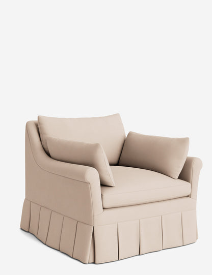 Portola Rolled Arm Luxe Depth Pleated Chair