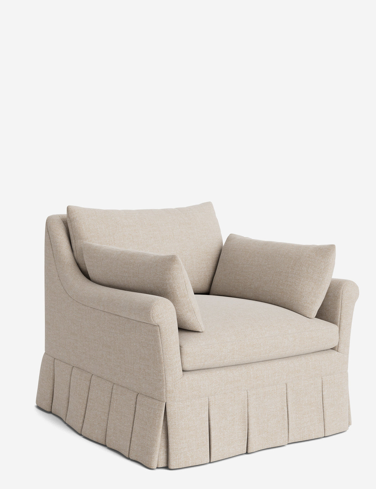 Portola Rolled Arm Luxe Depth Pleated Chair