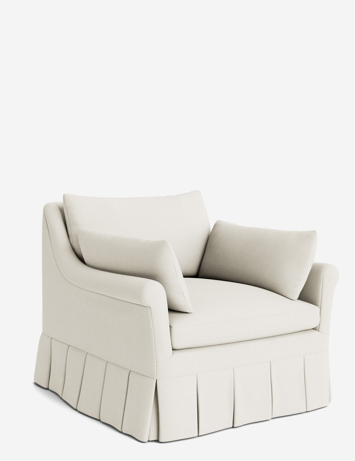 Portola Rolled Arm Luxe Depth Pleated Chair