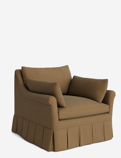 Portola Rolled Arm Luxe Depth Pleated Chair