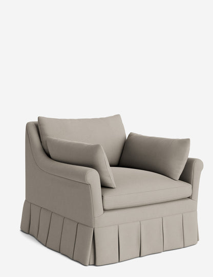 Portola Rolled Arm Luxe Depth Pleated Chair