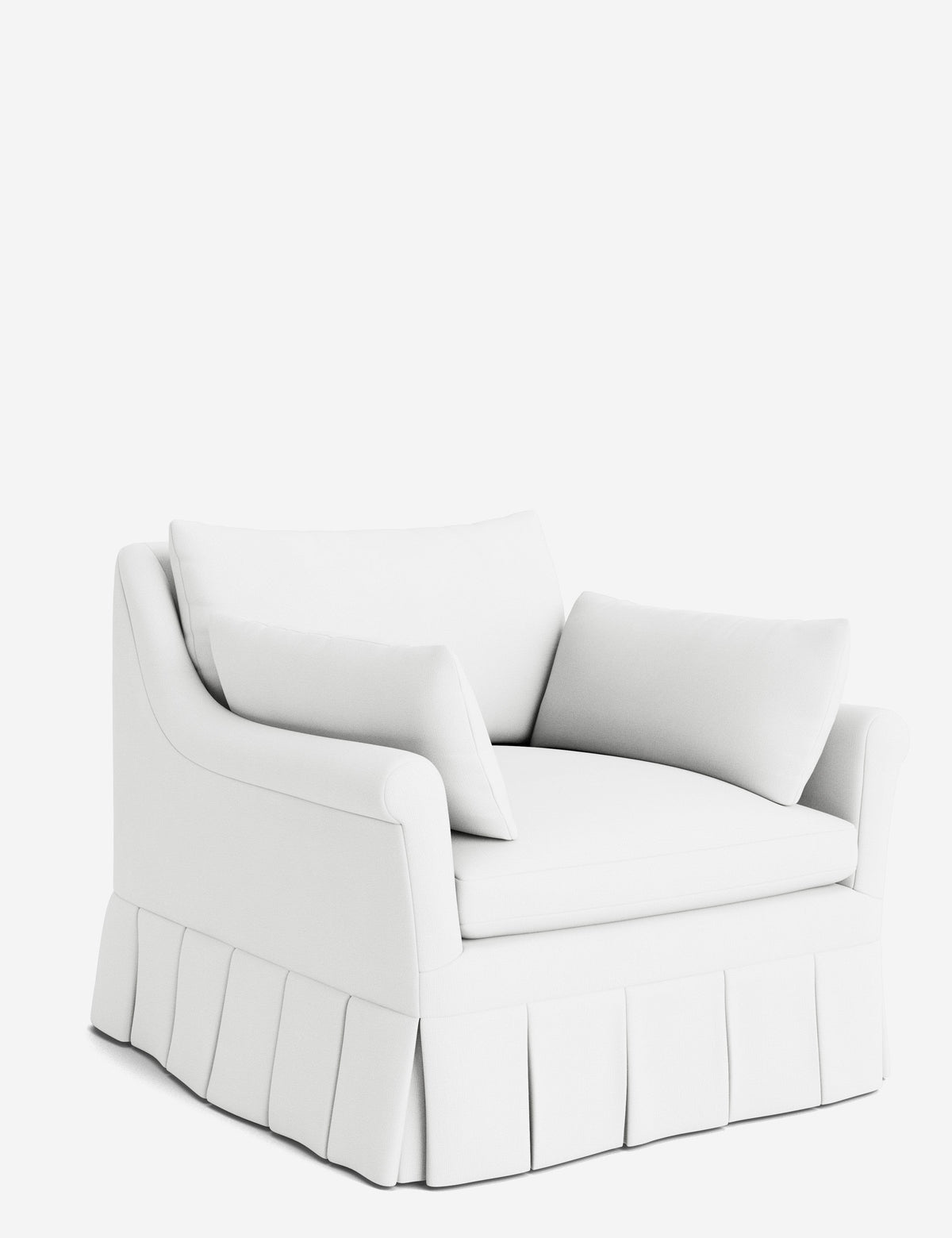 Portola Rolled Arm Luxe Depth Pleated Chair