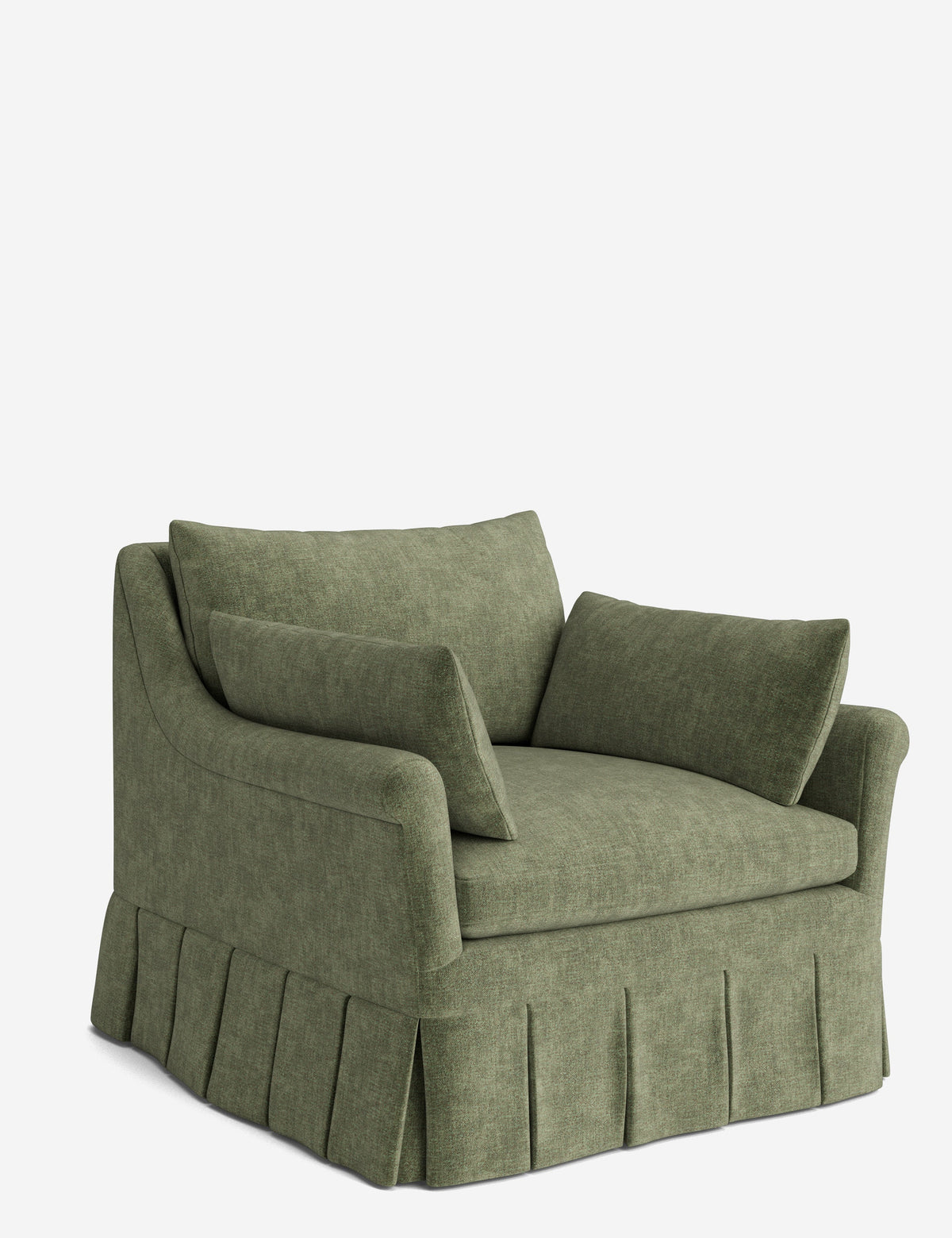 Portola Rolled Arm Luxe Depth Pleated Chair
