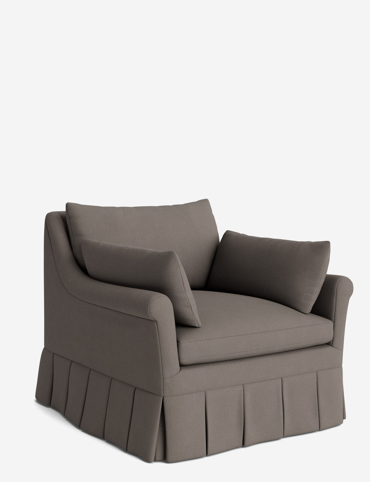 Portola Rolled Arm Luxe Depth Pleated Chair