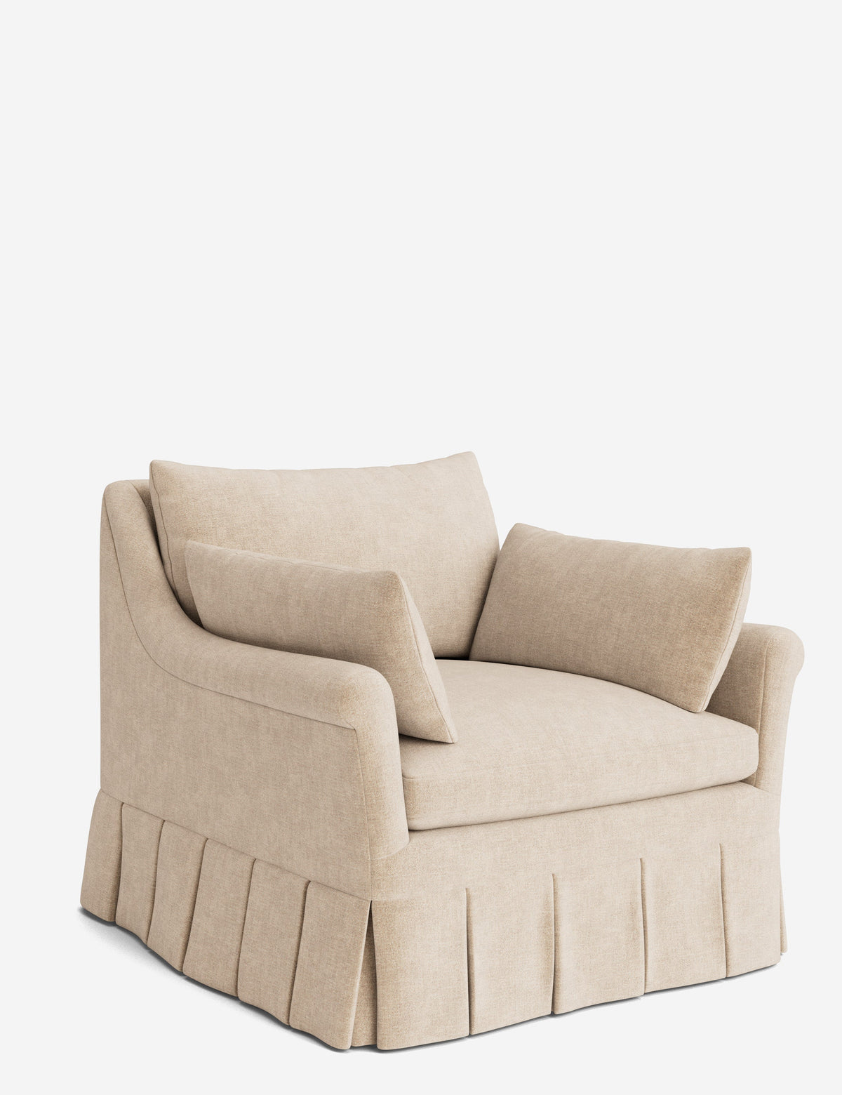 Portola Rolled Arm Luxe Depth Pleated Chair