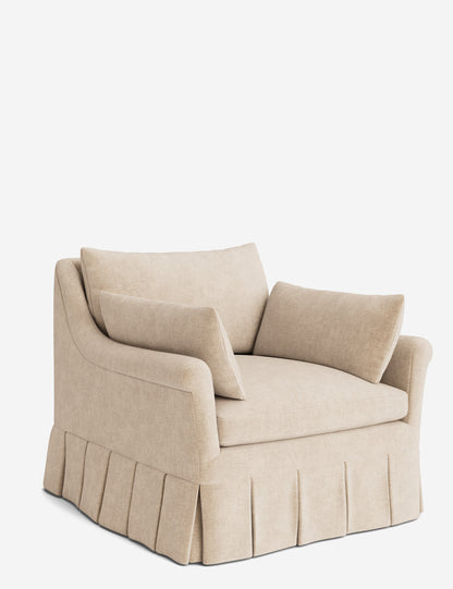 Portola Rolled Arm Luxe Depth Pleated Chair