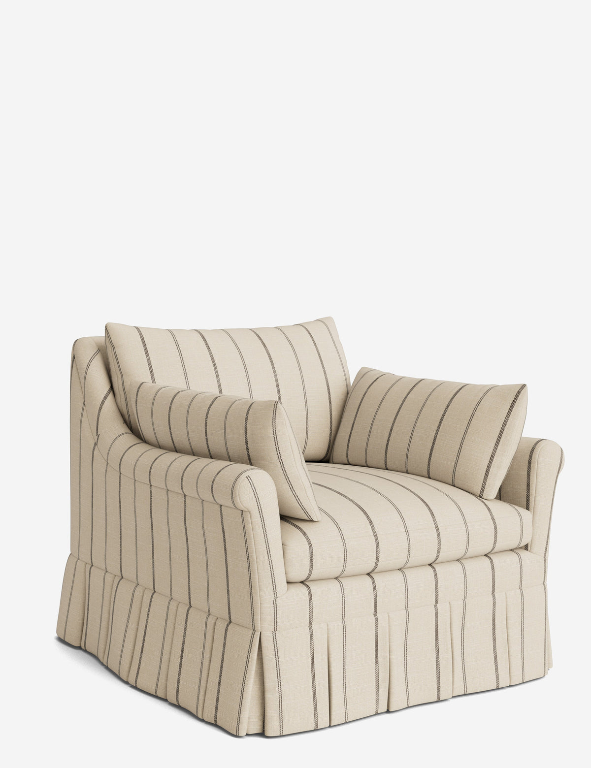 Portola Rolled Arm Luxe Depth Pleated Chair