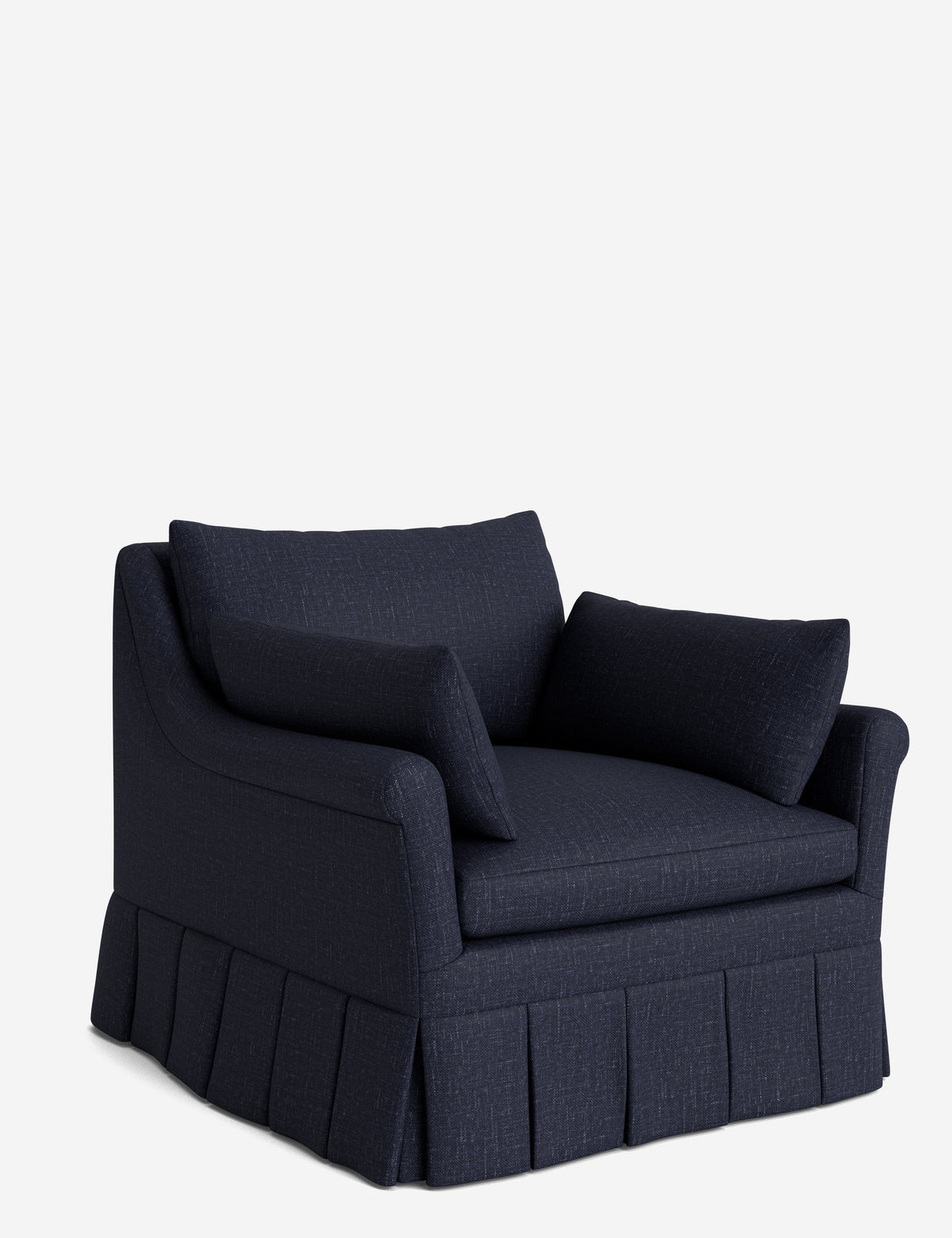 Portola Rolled Arm Luxe Depth Pleated Chair