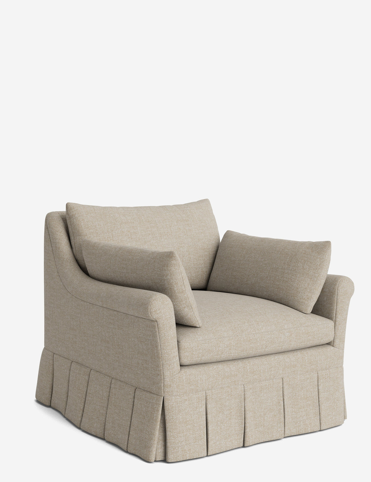 Portola Rolled Arm Luxe Depth Pleated Chair