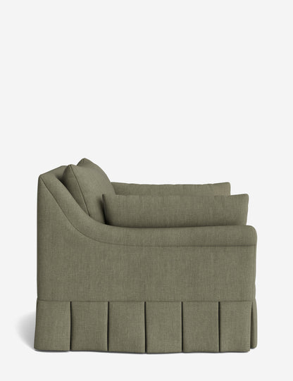 Portola Rolled Arm Luxe Depth Pleated Chair