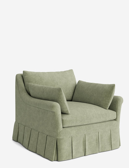 Portola Rolled Arm Luxe Depth Pleated Chair