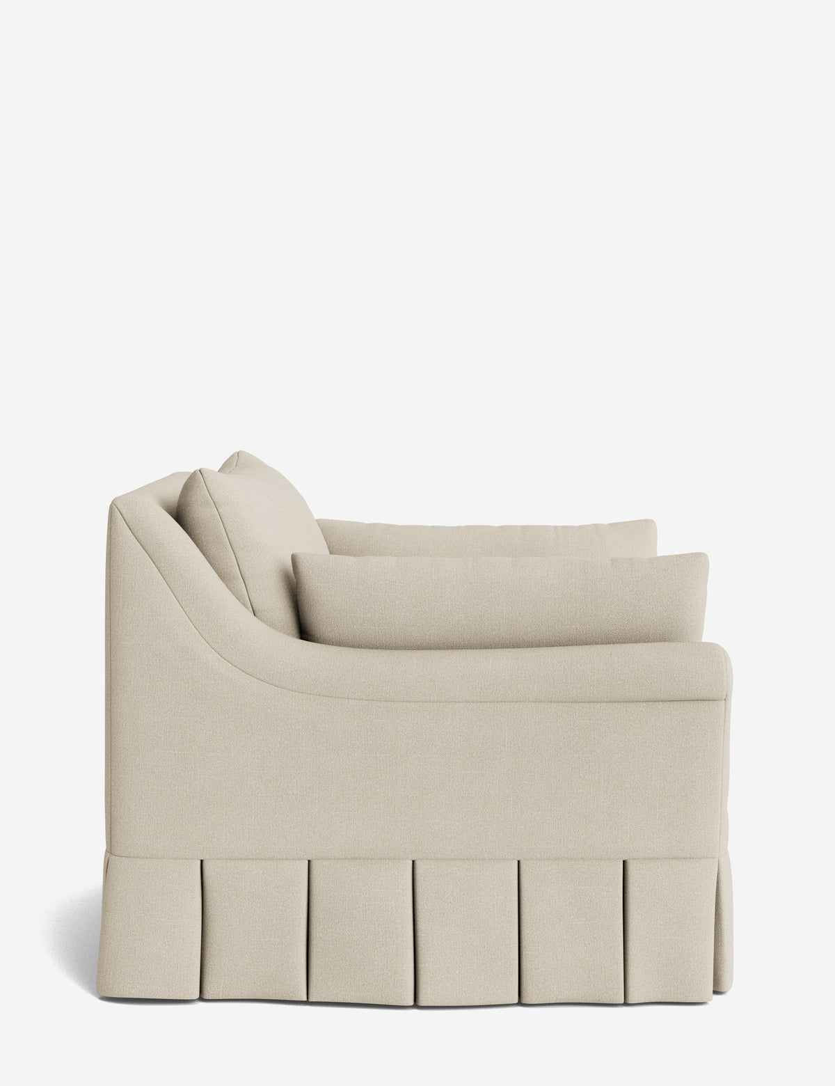 Portola Rolled Arm Luxe Depth Pleated Chair