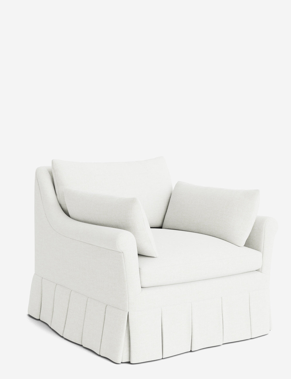 Portola Rolled Arm Luxe Depth Pleated Chair