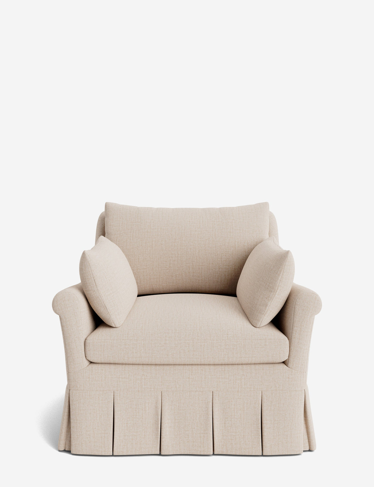 Portola Rolled Arm Luxe Depth Pleated Chair