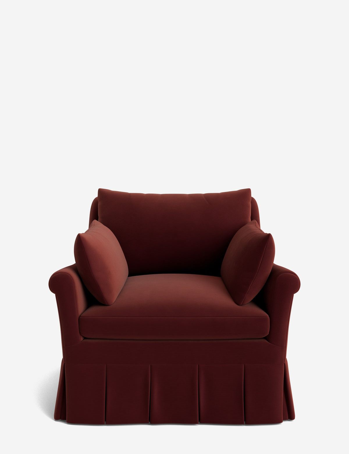 Portola Rolled Arm Luxe Depth Pleated Chair