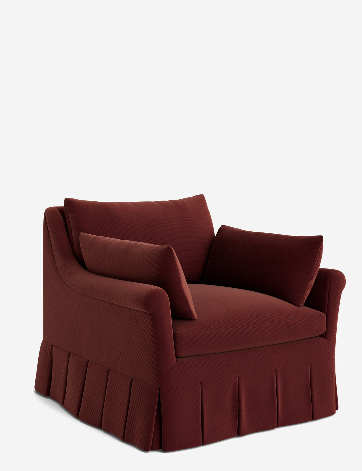 Portola Rolled Arm Luxe Depth Pleated Chair