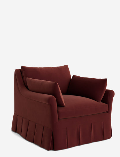 Portola Rolled Arm Luxe Depth Pleated Chair