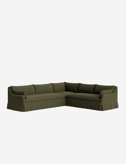 Portola Rolled Arm Luxe Depth Pleated Corner Sectional Sofa