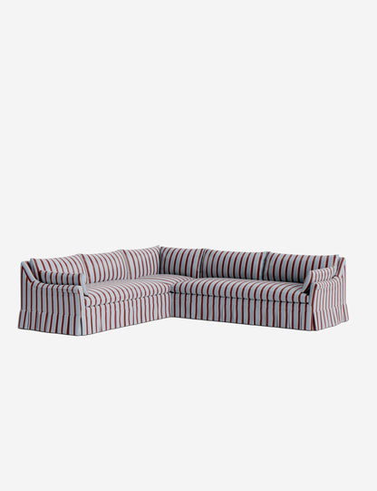 Portola Rolled Arm Luxe Depth Pleated Corner Sectional Sofa