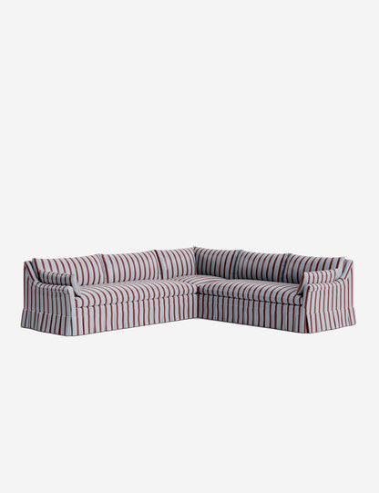Portola Rolled Arm Luxe Depth Pleated Corner Sectional Sofa