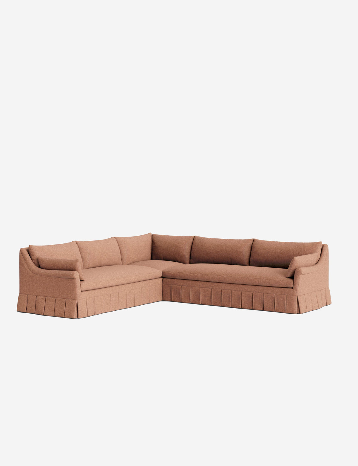 Portola Rolled Arm Luxe Depth Pleated Corner Sectional Sofa