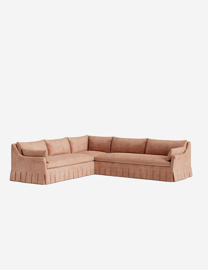 Portola Rolled Arm Luxe Depth Pleated Corner Sectional Sofa