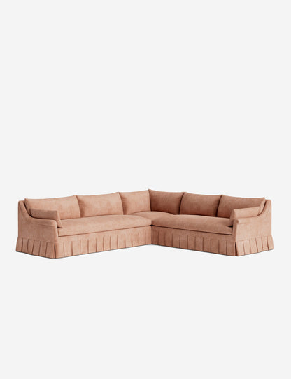 Portola Rolled Arm Luxe Depth Pleated Corner Sectional Sofa
