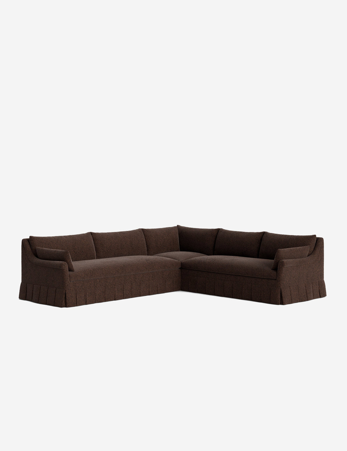 Portola Rolled Arm Luxe Depth Pleated Corner Sectional Sofa