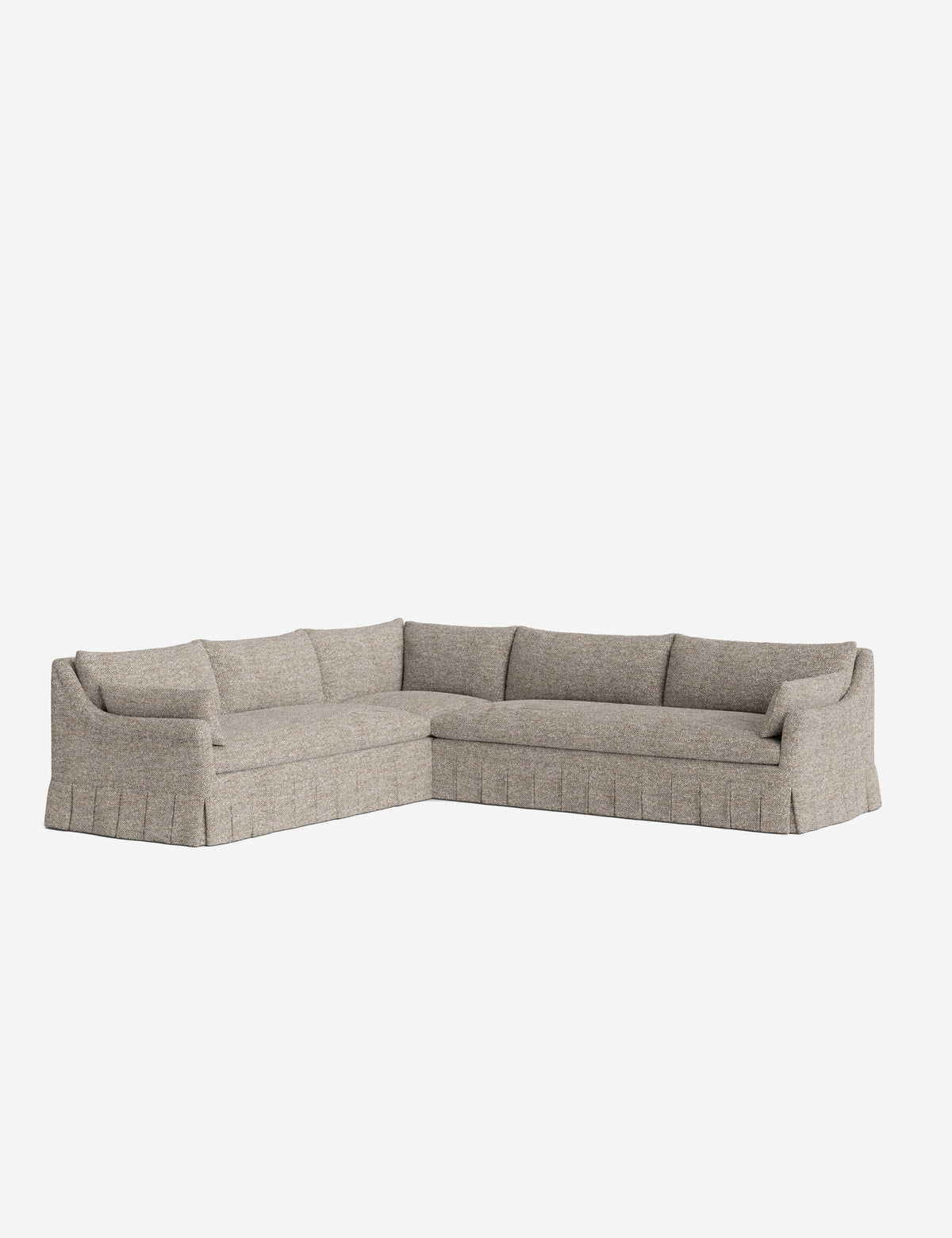 Portola Rolled Arm Luxe Depth Pleated Corner Sectional Sofa