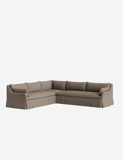 Portola Rolled Arm Luxe Depth Pleated Corner Sectional Sofa