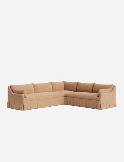 Portola Rolled Arm Luxe Depth Pleated Corner Sectional Sofa