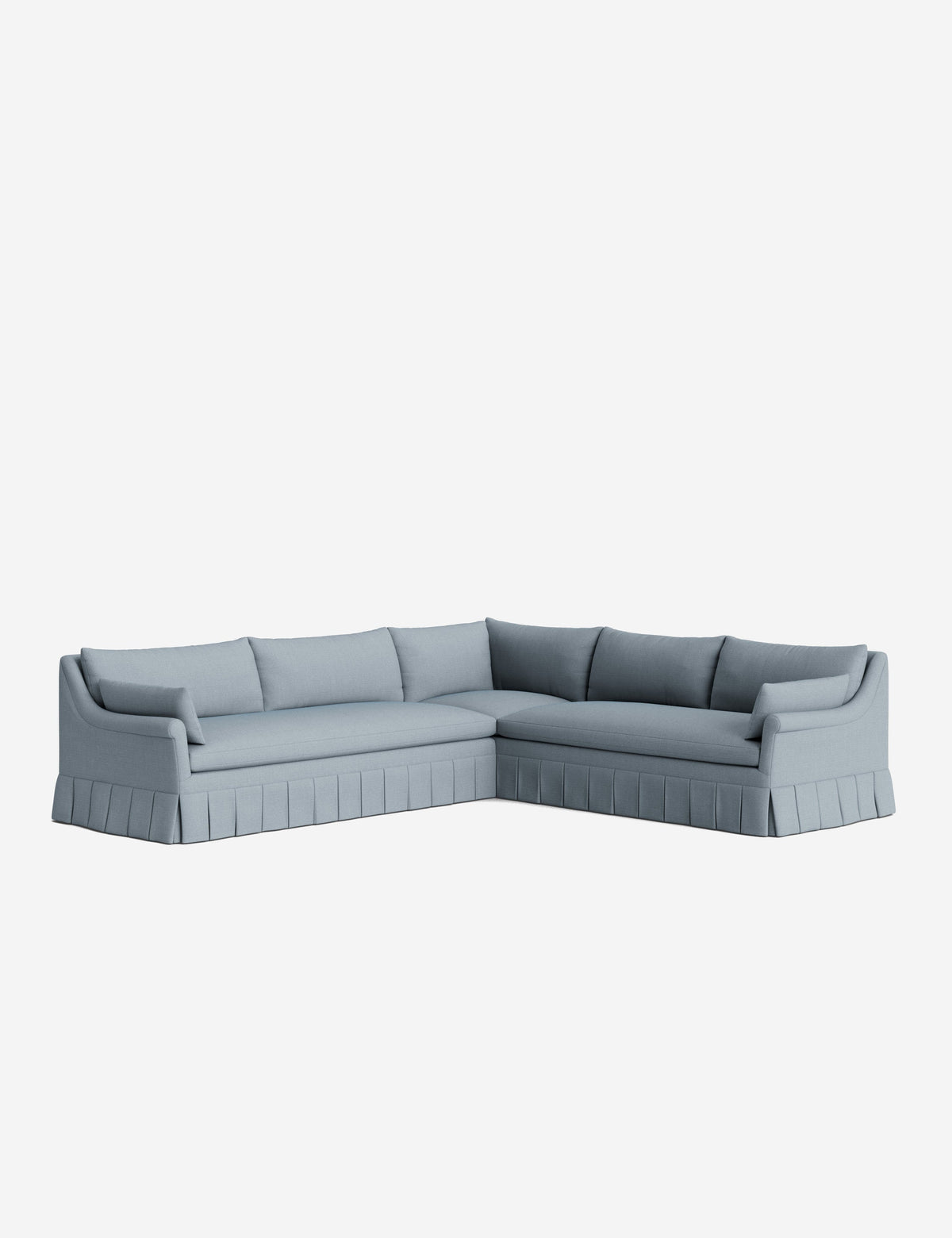 Portola Rolled Arm Luxe Depth Pleated Corner Sectional Sofa