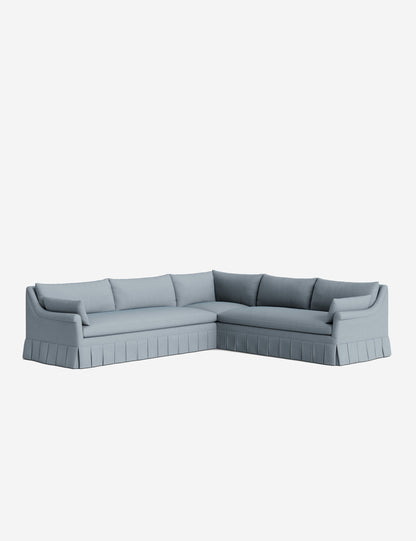 Portola Rolled Arm Luxe Depth Pleated Corner Sectional Sofa