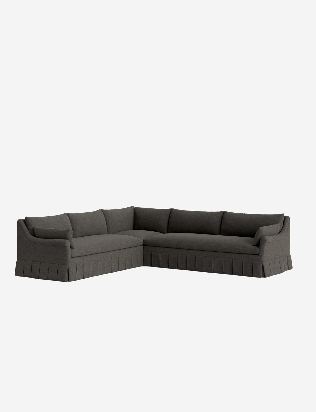 Portola Rolled Arm Luxe Depth Pleated Corner Sectional Sofa