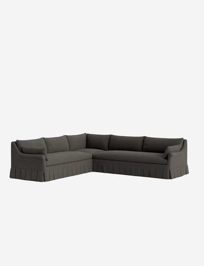Portola Rolled Arm Luxe Depth Pleated Corner Sectional Sofa