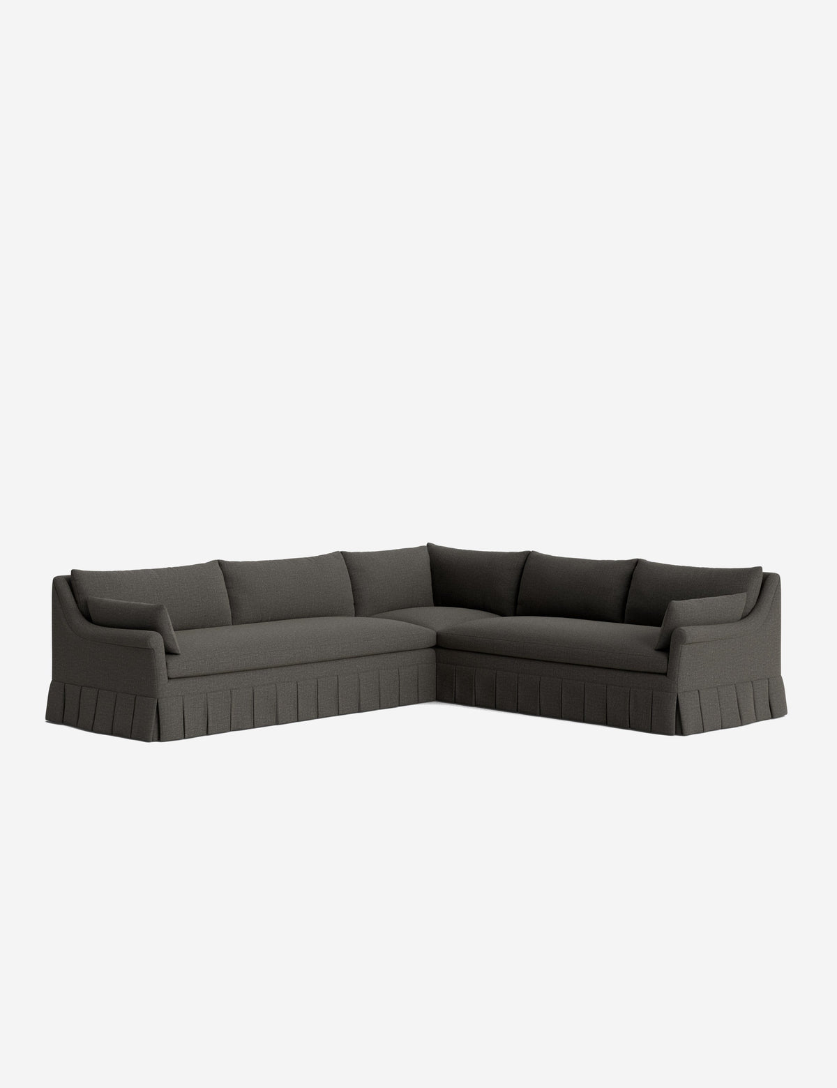 Portola Rolled Arm Luxe Depth Pleated Corner Sectional Sofa
