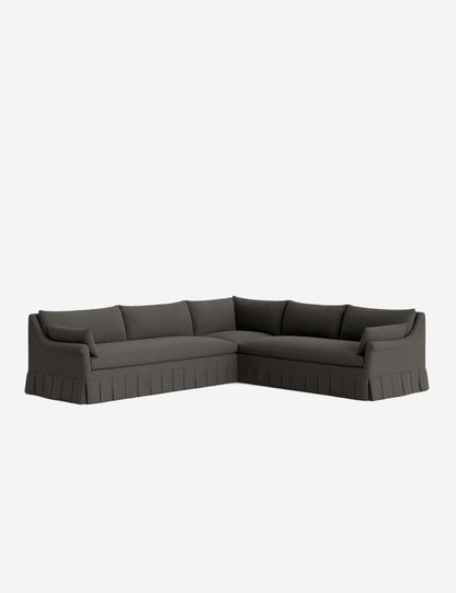 Portola Rolled Arm Luxe Depth Pleated Corner Sectional Sofa