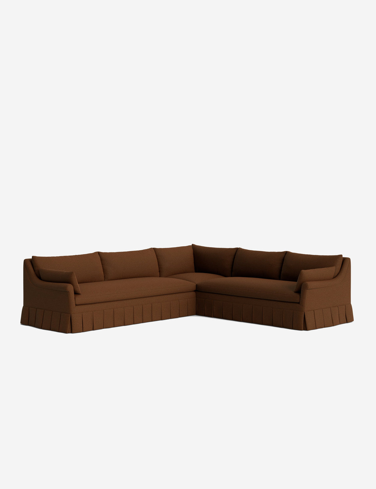 Portola Rolled Arm Luxe Depth Pleated Corner Sectional Sofa