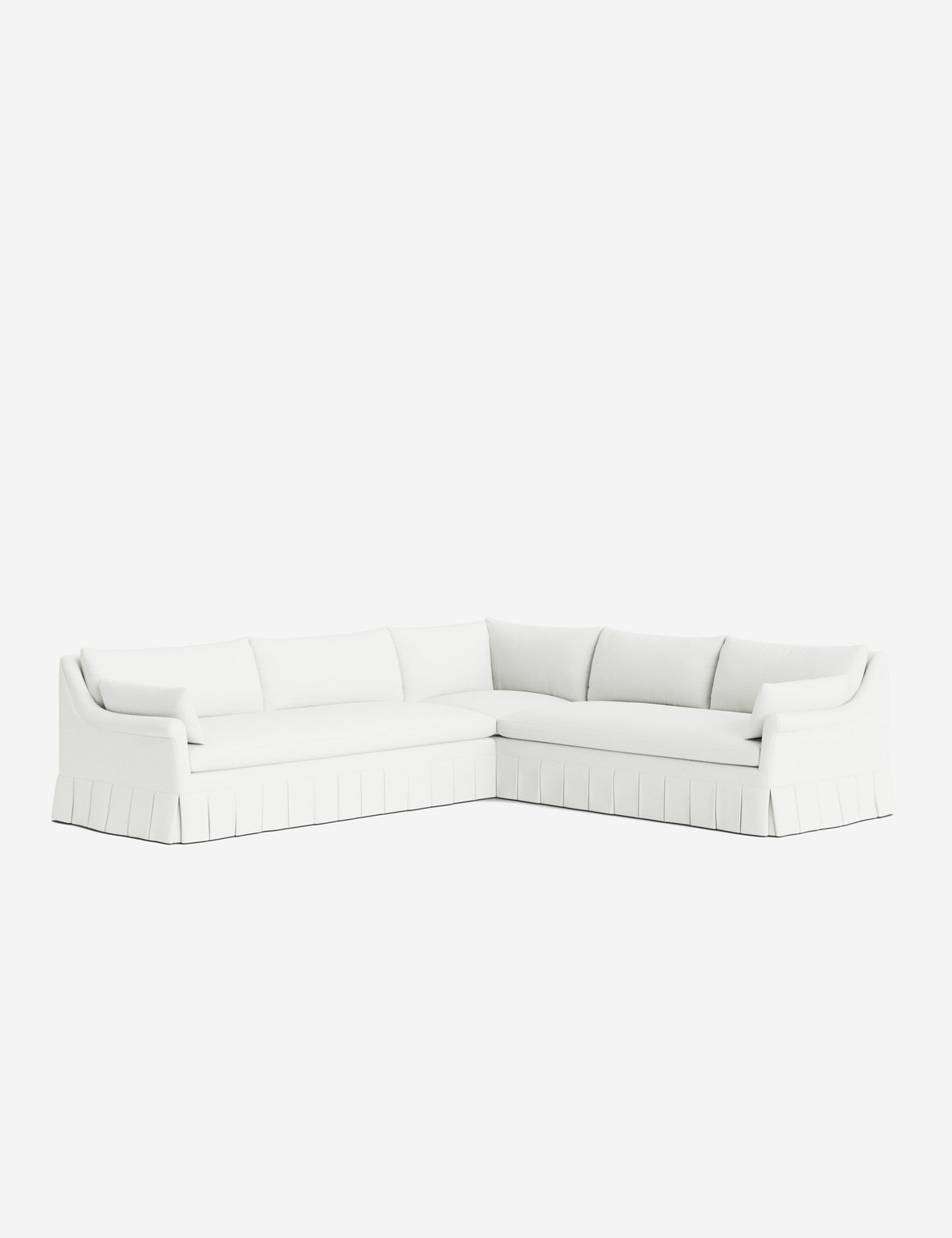 Portola Rolled Arm Luxe Depth Pleated Corner Sectional Sofa