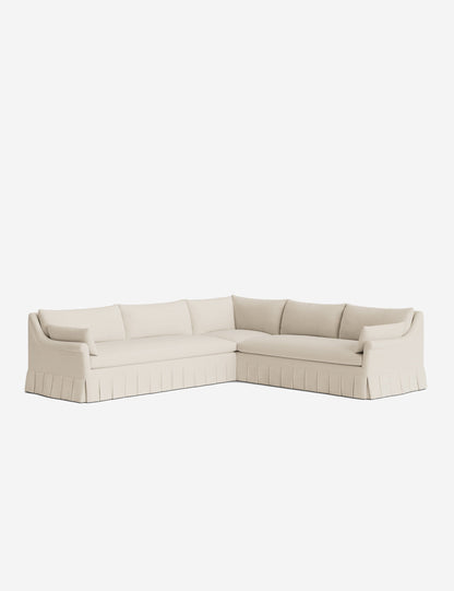 Portola Rolled Arm Luxe Depth Pleated Corner Sectional Sofa