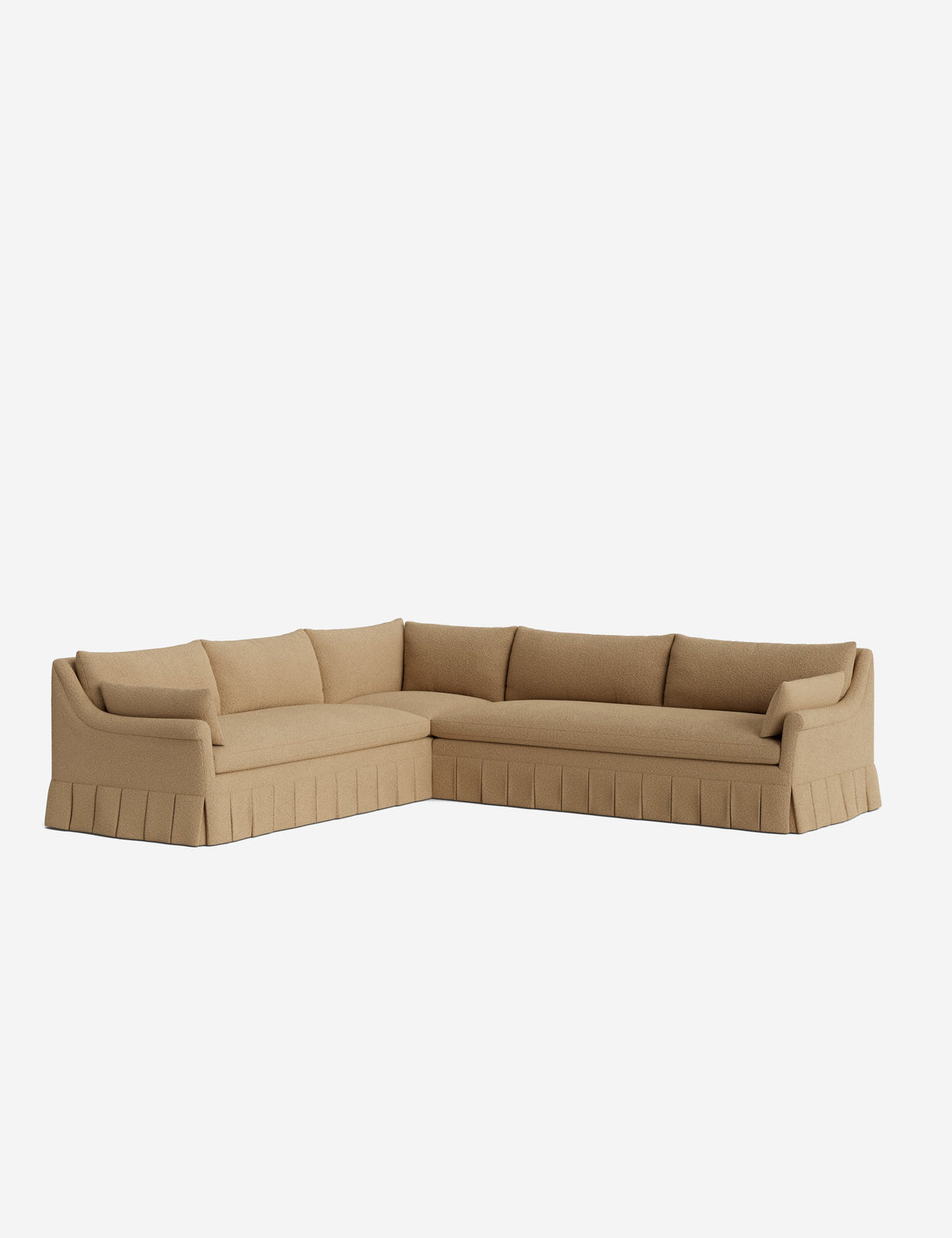 Portola Rolled Arm Luxe Depth Pleated Corner Sectional Sofa