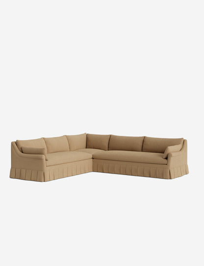 Portola Rolled Arm Luxe Depth Pleated Corner Sectional Sofa