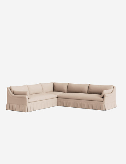 Portola Rolled Arm Luxe Depth Pleated Corner Sectional Sofa