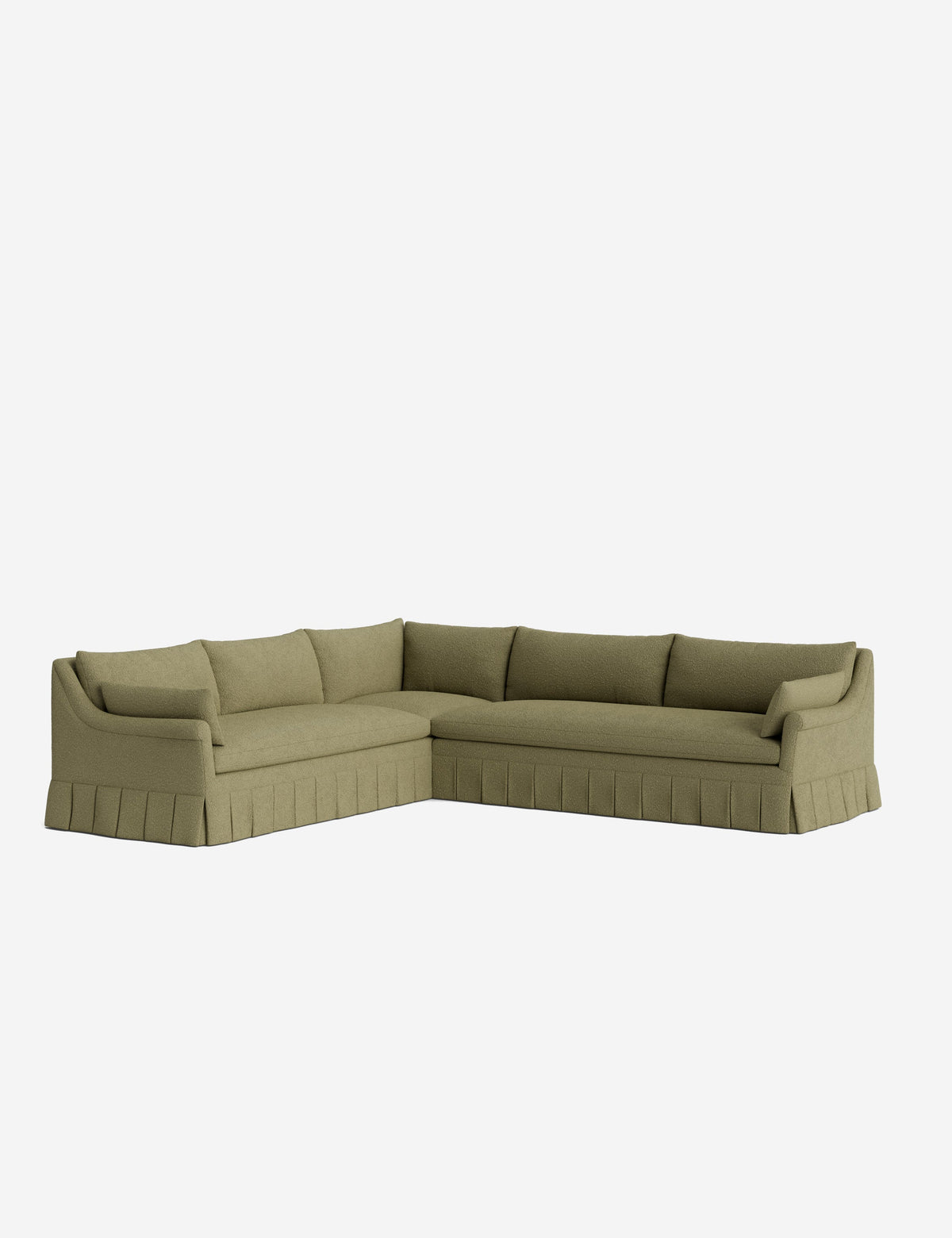 Portola Rolled Arm Luxe Depth Pleated Corner Sectional Sofa
