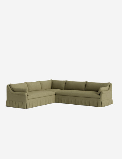 Portola Rolled Arm Luxe Depth Pleated Corner Sectional Sofa